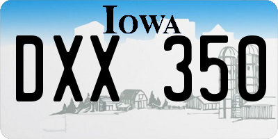 IA license plate DXX350