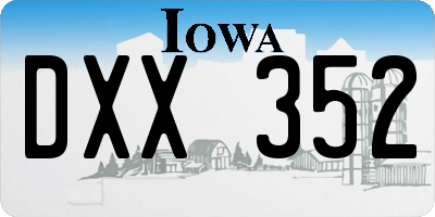 IA license plate DXX352