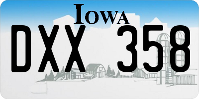 IA license plate DXX358