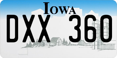 IA license plate DXX360