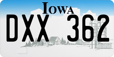 IA license plate DXX362