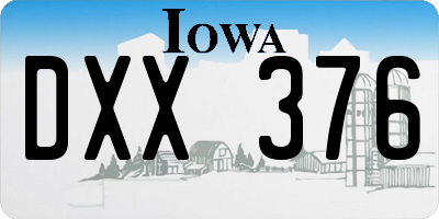 IA license plate DXX376