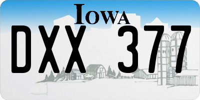 IA license plate DXX377