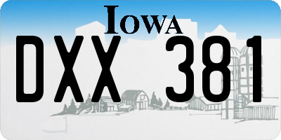 IA license plate DXX381