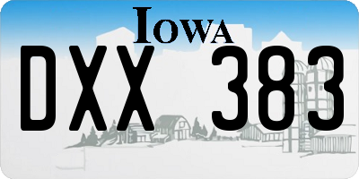 IA license plate DXX383