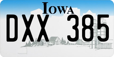 IA license plate DXX385