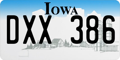 IA license plate DXX386