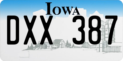 IA license plate DXX387