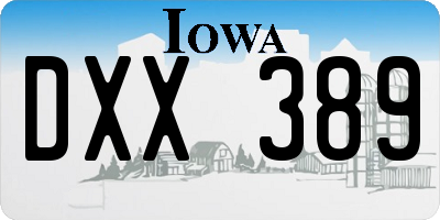 IA license plate DXX389