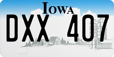 IA license plate DXX407