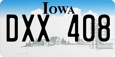 IA license plate DXX408