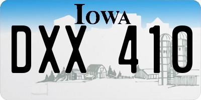 IA license plate DXX410