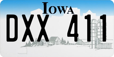 IA license plate DXX411