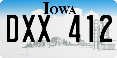 IA license plate DXX412