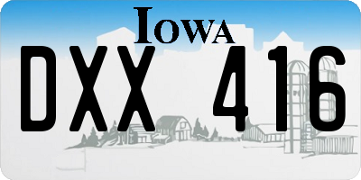 IA license plate DXX416