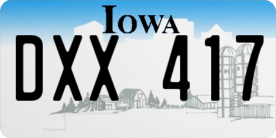 IA license plate DXX417