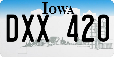 IA license plate DXX420