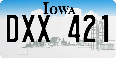 IA license plate DXX421