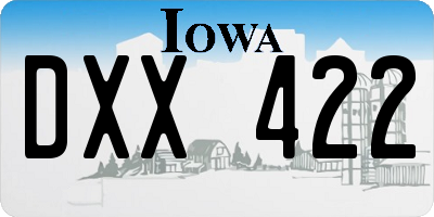 IA license plate DXX422