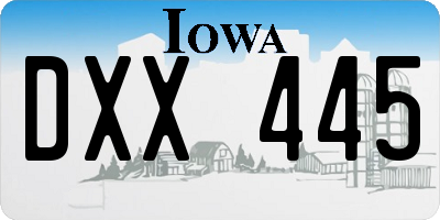 IA license plate DXX445