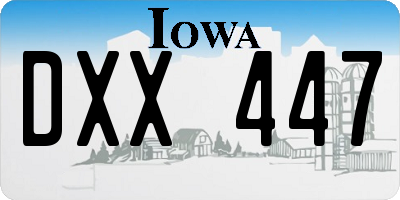 IA license plate DXX447