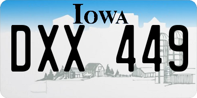 IA license plate DXX449