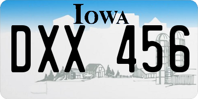 IA license plate DXX456