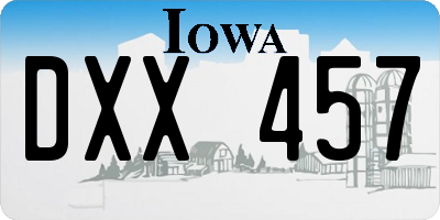 IA license plate DXX457