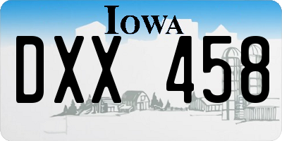 IA license plate DXX458
