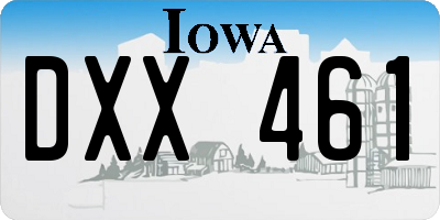 IA license plate DXX461