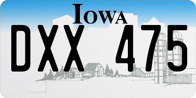 IA license plate DXX475