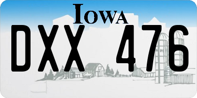 IA license plate DXX476