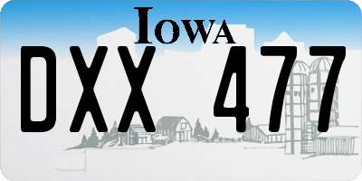 IA license plate DXX477