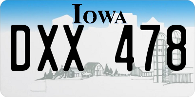 IA license plate DXX478