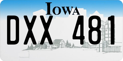 IA license plate DXX481