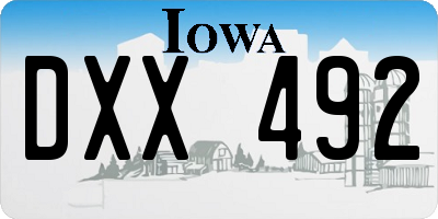 IA license plate DXX492