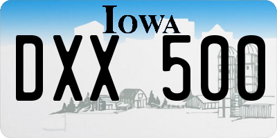 IA license plate DXX500