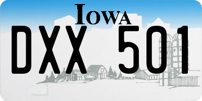 IA license plate DXX501