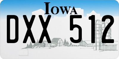 IA license plate DXX512