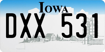 IA license plate DXX531