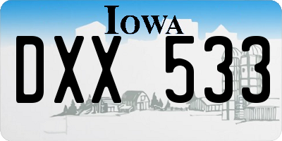 IA license plate DXX533