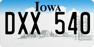 IA license plate DXX540