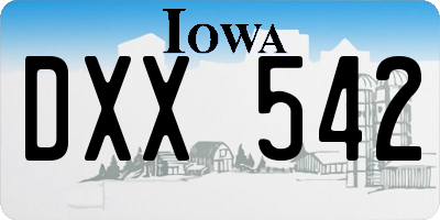 IA license plate DXX542