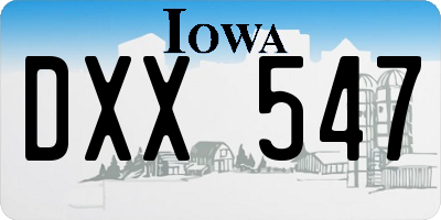 IA license plate DXX547