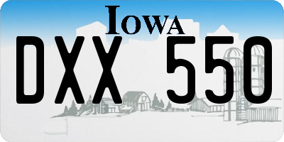 IA license plate DXX550