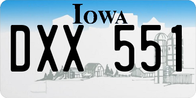 IA license plate DXX551