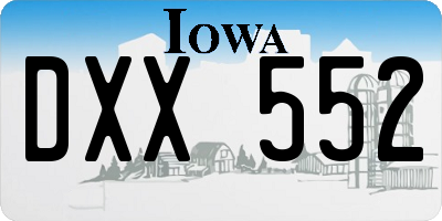 IA license plate DXX552