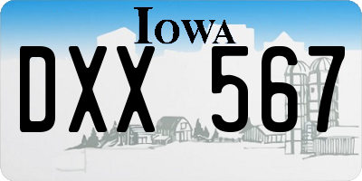 IA license plate DXX567