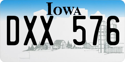 IA license plate DXX576