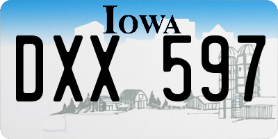 IA license plate DXX597